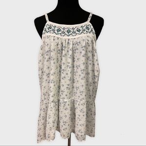 Torrid Women’s White Ditsy Floral Chiffon Cami Tank Top